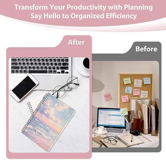 2026 Planner, Weekly and Monthly Calendar Agenda Book, Jan 2026 - Dec 2026, Hardcover Planning Academic Planner for Office School Supplies and Desk Accessories - Letter Size (8.5'' x 11'')