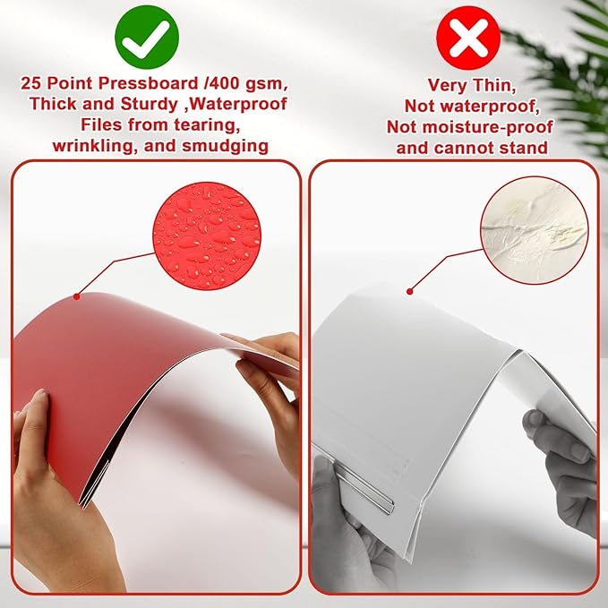 gisgfim 12 Pcs 8.5 x 11'' Pressboard Report Cover 3" Capacity Prong Clip Report Cover Metal Prong Fastener with Compressor Letter Size Presentation Report Folder for Bind Proposal Document