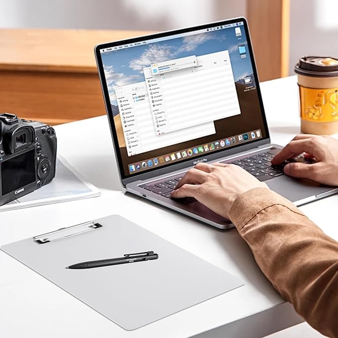 Plastic Clipboards Set of 12, 12.5" x 9" Clear Clipboard, Standard A4 Size Plastic Clipboard, with Low Profile Clip, Office Clipboards for Business, Office, School & Home Supply