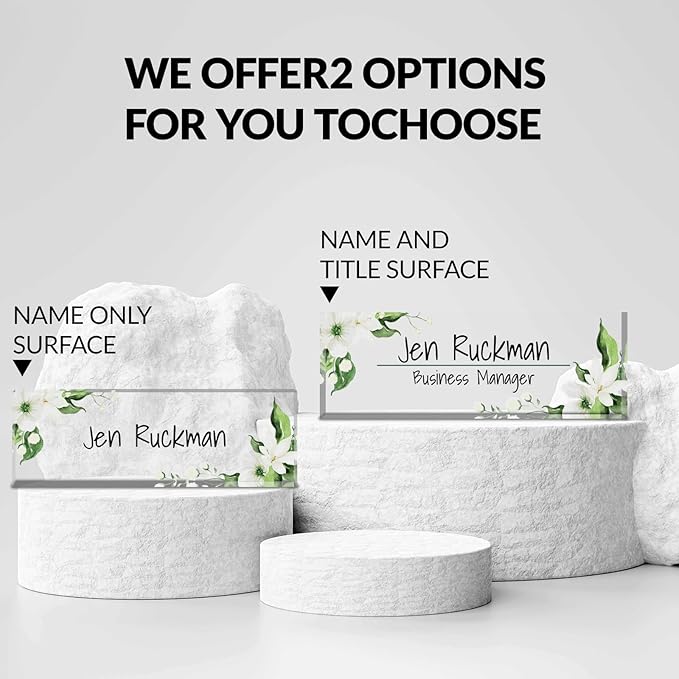 Desk Name Plate Personalized, Custom Name Plate for Desk, Acrylic Desktop Accessories, Office Gift & Decor for Women Men, Teacher Nurse Boss Employee Appreciation Gifts