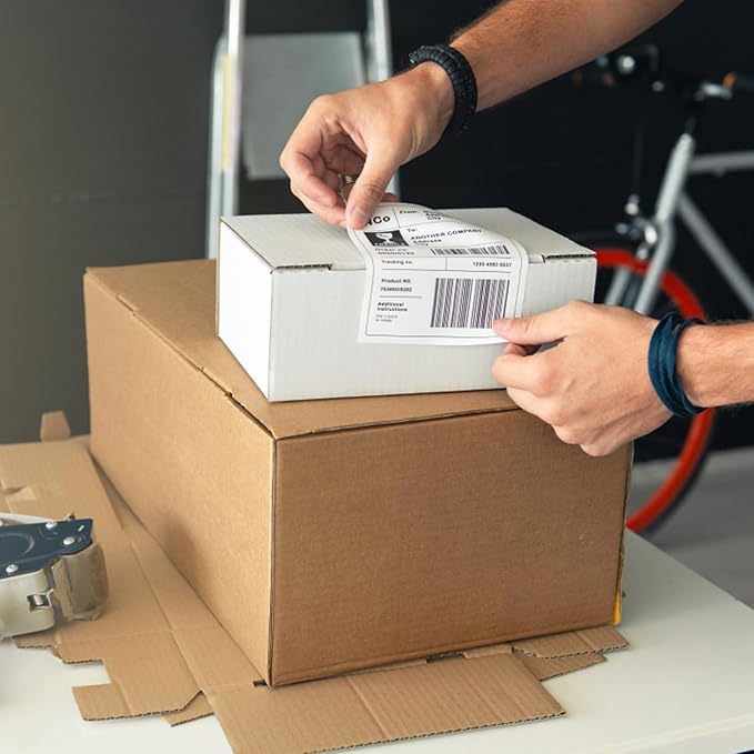 L LIKED 10 Rolls 4" x 6" Thermal Labels with 250 Labels/Roll - Compatible with Zebra & Rollo Printer Blank Direct Thermal Shipping Labels