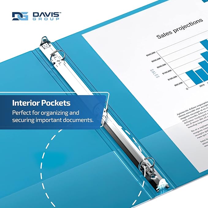 Premium Economy 6-Pack 3-Ring Binders for School or Office, Round-Ring Binders, 1 Inch, Turquoise