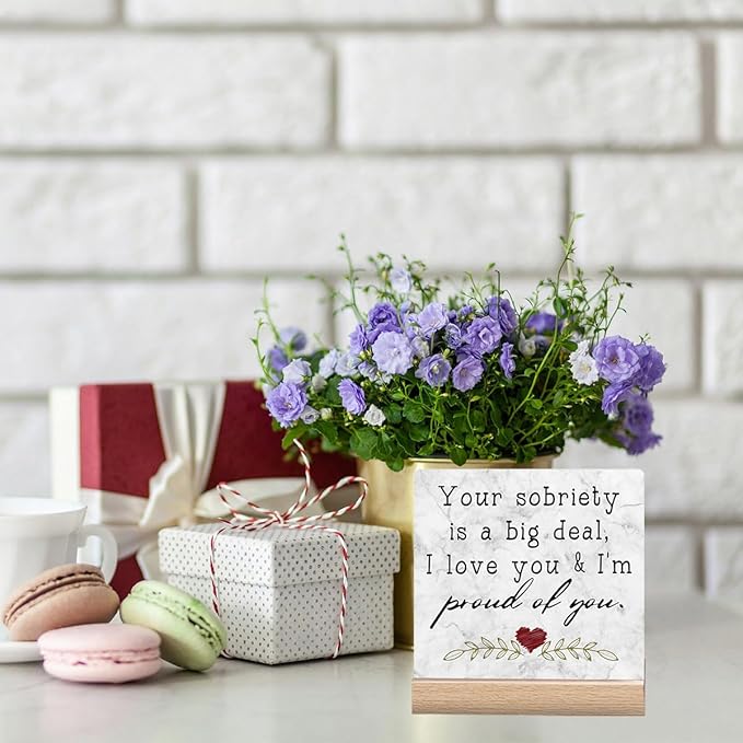 Inspirational Desk Decor Sign Sobriety Gifts One Year Sober Gifts For Women Motivational Desk Signs Gift For Recovery Gifts For Men Your Sobriety Is A Big Deal I Love You And I'm Proud Of You Sign