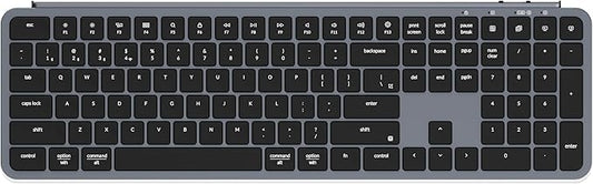 Keychron B6 Pro Ultra-Thin Wireless Keyboard, Full-Size ZMK with Numeric Keypad Quiet Typing, 2.4 GHz/Bluetooth 5.2/Wired Connection Long Battery Life, Compatible with Mac Windows Linux - Space Gray