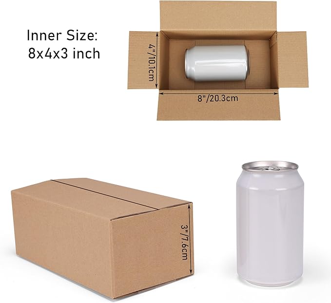CRUGLA 40 Packs 8x4x3 Shipping Boxes for Small Business, Corrugated Cardboard Boxes Bulk for Shipping Packing Mailing