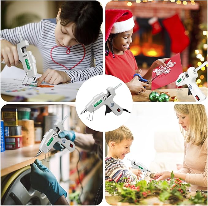 Mini Hot Glue Gun Kit with 30 Glue Sticks - Fast Preheating Hot Melt Gun, High Temp for School Crafts DIY Arts and Quick Home Repairs(White)