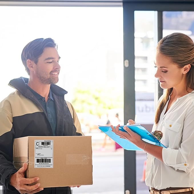 L LIKED 10 Rolls 4" x 6" Thermal Labels with 250 Labels/Roll - Compatible with Zebra & Rollo Printer Blank Direct Thermal Shipping Labels