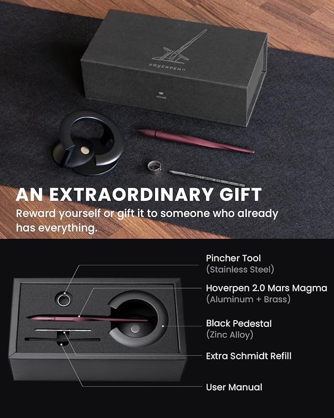 novium Hoverpen Interstellar - Unisex Ballpoint Pen, Mars Magma, 23.5 Degree Angle, Premium Design, Smooth Writing, No Spills