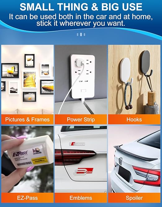 32 Pcs Large Double Sided Adhesive Tape Squares Heavy Duty, Made of 3M PE, Strong Sticky Pads Waterproof Heat Resistant, Extreme Mounting Foam Tape, Car Home Outdoor Use, 1.69x2.15 Inch