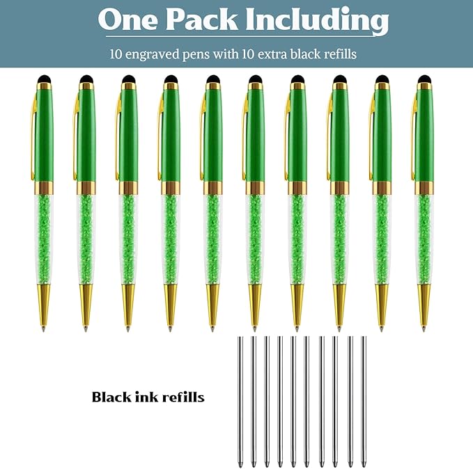 Ancolo Engraved BallPens with Stylus Tip Medium Point - Nice writing Pens - Engraved with Your Name Slogan, Perfect for Men and Women Girls boys 10 Pens/Box