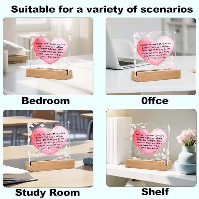 Inspirational Quotes Desk Decor, Thank You Gifts for Women Men Friends, Inspirational Gifts for Coworker Motivational Quote Clear Sign Home Office Desk Decor Christmas Birthday Gift