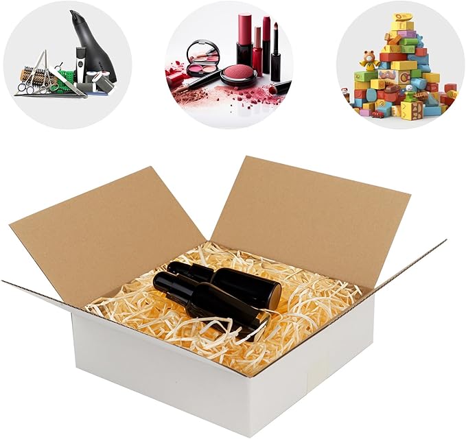 7x7x2 Shipping Boxes Set of 40, 3 Layers White Corrugated Cardboard Small Business Packing Box for Mailing