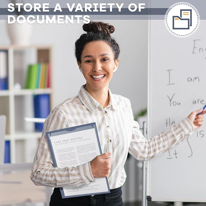 Henoyso 60 Pcs 2 Pocket Plastic Folders with Clear Front Pocket 3 Hole Punched File Folder Letter Size Take Home Documents Holder for Paper Holder Office Business Back to School Supply (Navy Blue)