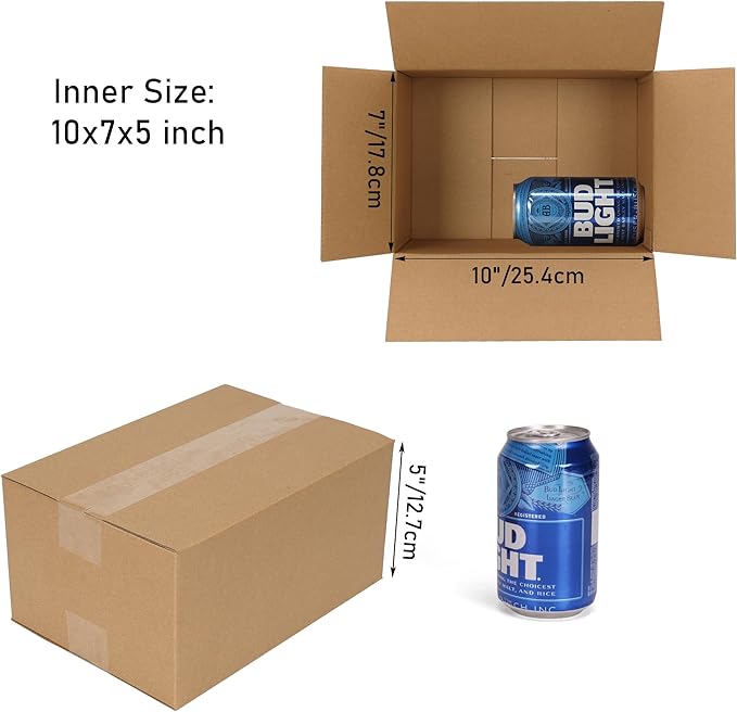 CRUGLA 40 Packs 10x7x5 Shipping Boxes for Small Business, Corrugated Cardboard Boxes Bulk for Shipping Packing Mailing