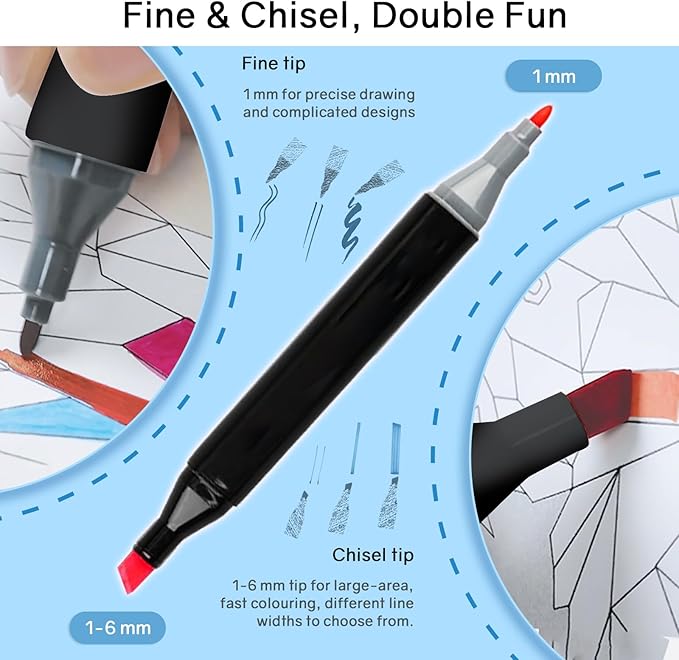 262 Colors Alcohol Markers, Art Markers for Artists with Coloring App, Dual Tip Marker for Adult Painting Sketching Drawing with Travel Case Great Gift Idea