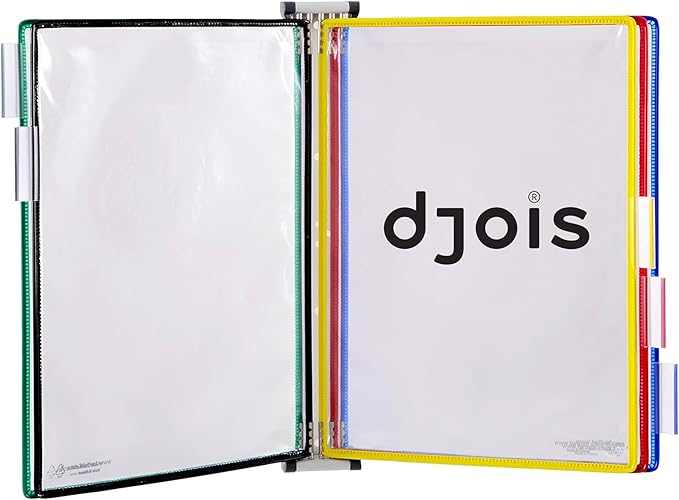 DJOIS by Tarifold - Wall Mount Reference & Display System - Durable Steel Wire Frames- 5 Double-Sided Pockets - 10 Sheet Capacity - Made in France