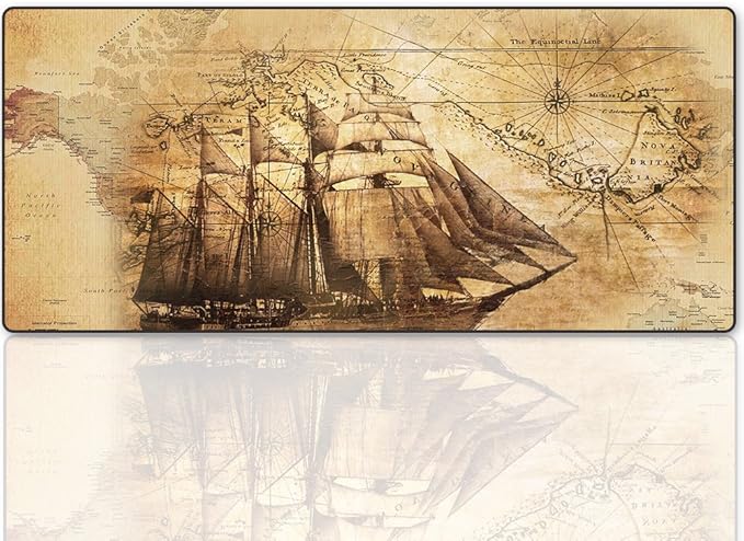 XXL Professional Large Mouse Pad & Computer Game Mouse Mat (35.4x15.7x0.1IN, Boat)