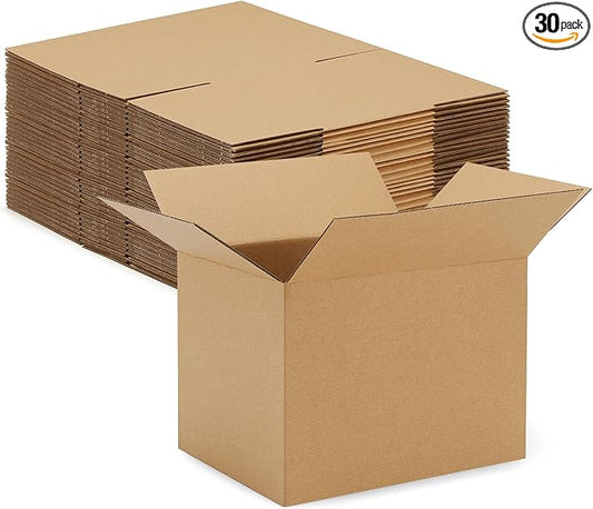 Eupako 8x6x6-Small-Shipping-Boxes-30-Pack-Brown-Corrugated-Box-Mailers, Cardboard Boxes for Packaging Small Business, Mailing
