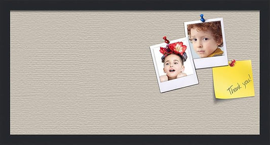 PinPix 24x12 Inch Cork Bulletin Board. This Decorative Framed Pin Board Comes with Desert Pastel Design and a Satin Black Frame. Ideal for Home Office Decor or Message Board (PinPix-1815)