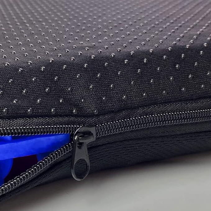 Gel Seat Cushion, Extra Large Breathable Honeycomb Gel Cushion, Absorbs Pressure Points Seat Cushion with Non-Slip Cover for Office Chair Home Cars Wheelchair (Extra Thick, Blue)