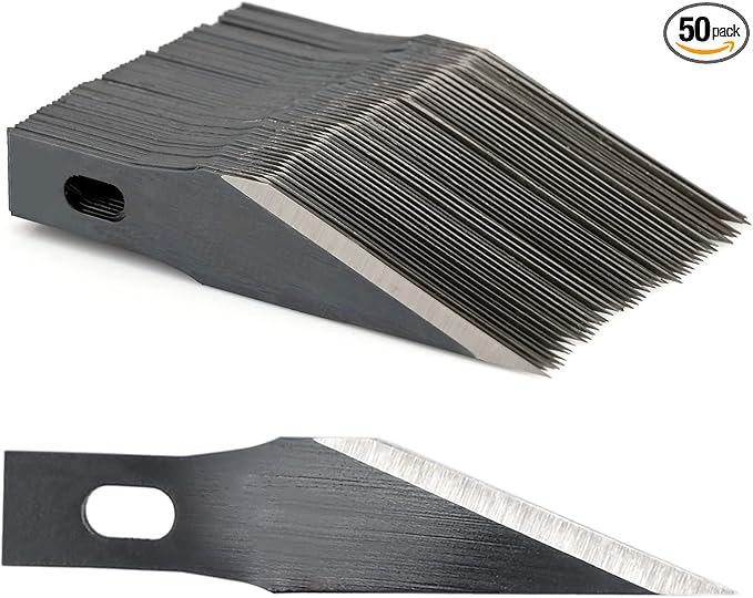 EHDIS Precision Craft Knife Blades 11# Refill Art Blades Cutting Tool With Storage Case for Hobby, Scrapbooking, Stencil (50)