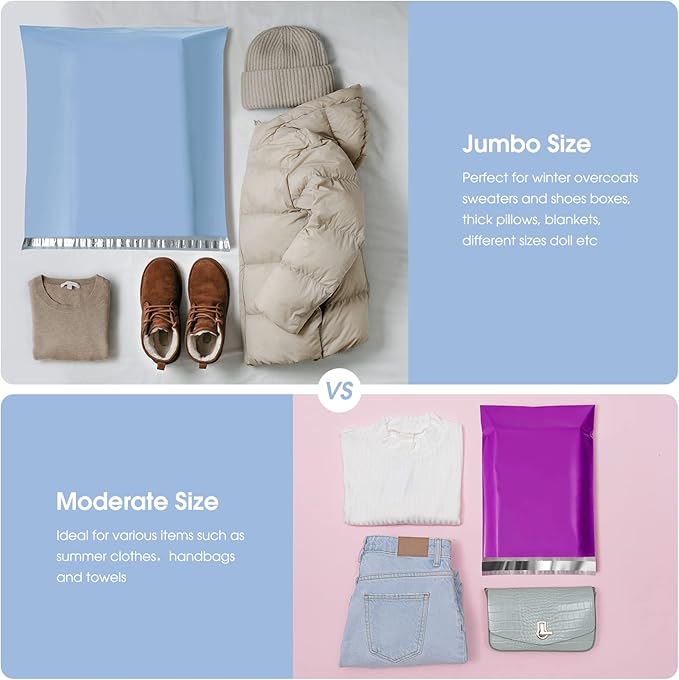 Metronic Poly Mailers 24x24 100Pack Blue, Large Shipping Bags for Clothing, Strong Self-Seal Mailers Poly Bags Shipping Envelopes, Thick Mailing Bags Large Package Bags for Small Business