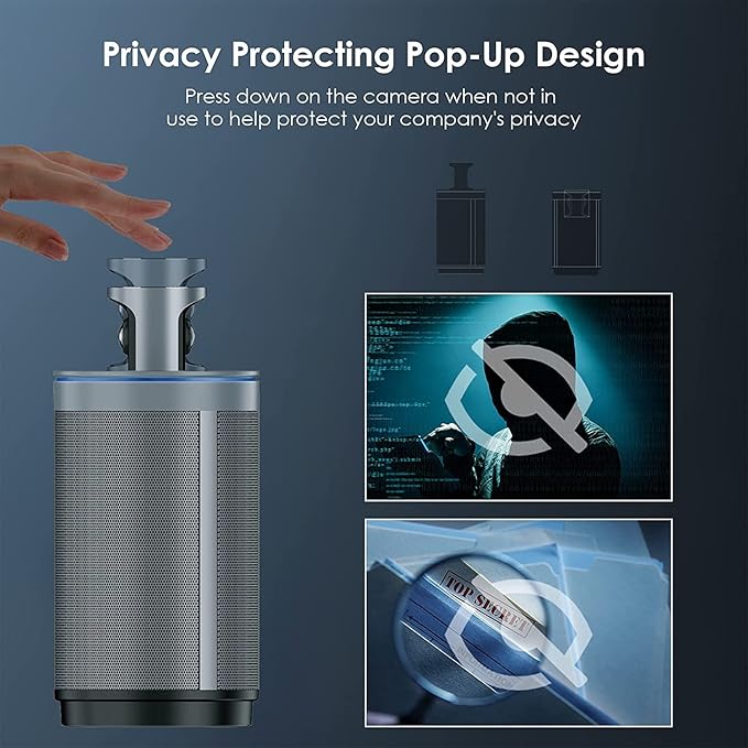 NexiGo Meeting 360 (Gen 2), 8K Captured AI-Powered Framing & Speaker Tracking, 1080p HD 360-Degree Smart AIO Video Conference Camera, 8 Noise-Cancelling Microphones, and Speaker (Renewed)