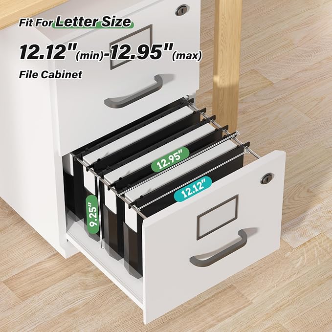 Extra Capacity Expanding Hanging File Folders,2" Plastic Accordian Pocket with Black Insert Gasket,Heavy Duty for Filing Cabinet, Hard and Durable Hang Folders Organizer, Black,Letter Size - 12 Pack