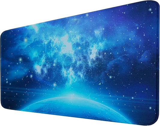 Extended Large Mouse Pad, Gaming Mouse Pad with Nonslip Base (31.5X15.7In) Heavy/Thick, Comfy, Waterproof Computer Keyboard Pad Mat for Esports Pros/Gamer/Desktop/Office/Home-Blue