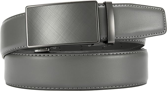 CHAOREN Mens Belt - Mens Ratchet Belt Leather 1 3/8" for Dress Pant - Micro Adjustable Belt Fit Everywhere