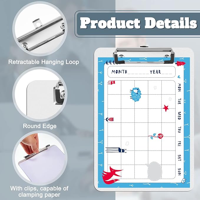 Henoyso 12 Pack A5 School Classroom Clipboard for Teacher Student Bulk Mini Aluminum Clipboard 6×9 inch Small Metal Clip Board with Low Profile Clip & Hanging Hole Memo Size for Medical Construction