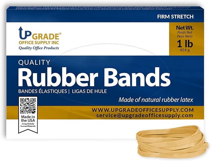 Upgrade Office Supply UPG22564CS Rubber Bands, Size 64 (3-1/2 x 1/4), 3,200 Bands, 1 lb 10-Box Case, USA