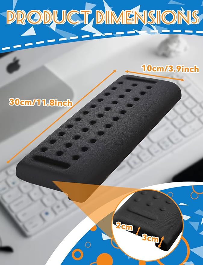 L-Shaped Ergonomic Keyboard Wrist Rest, Wrist Rest for Mouse, Wrist Pad Computer Wrist Support Designed Specifically for Comfortable Typing and Pain Relief, for Computer,Gaming, Office (Black)