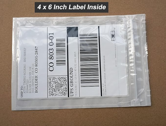 BEUYI Premium 5'' x 7.5'' Resealable Adhesive Shipping Label/documents Pouches (50 Pack)