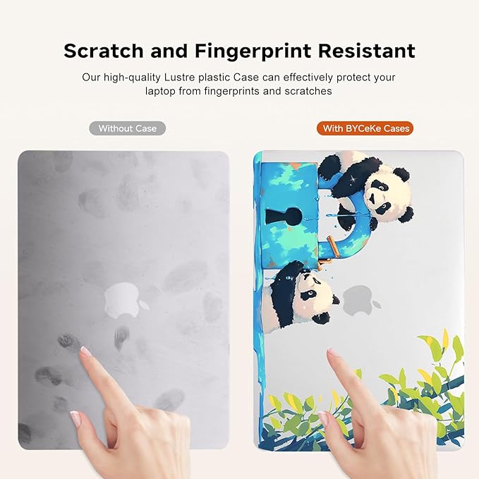 Cute Panda Print Case for MacBook Air 13 inch 2022-2025 M4 A3240 M3 A3113 M2 A2681,for Mac Air13 M4 Sturdy Pattern Plastic Clear Hard Shell&Keyboard Cover for MacBook Air13.6 Case,Cute Panda