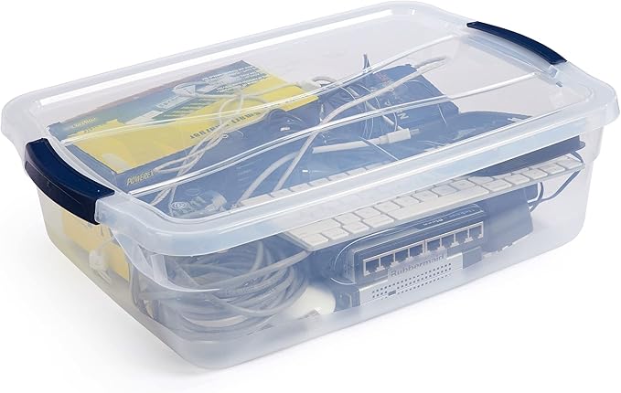 Rubbermaid Cleverstore 17 Qt Clear Storage Bins with Lids, 6-Pack, Stackable, BPA-Free, Made in USA