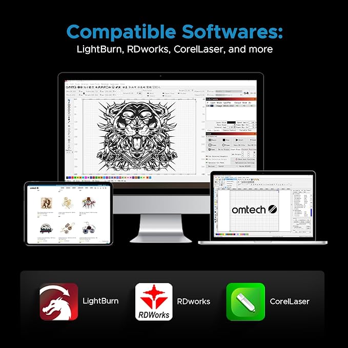 OMTech Pronto 150W CO2 Laser Engraver – 63"x40" Laser Cutter with Autofocus, 2-Way Pass, Air Assist, Red Dot Pointer | Ideal for Wood, Acrylic, Glass & More