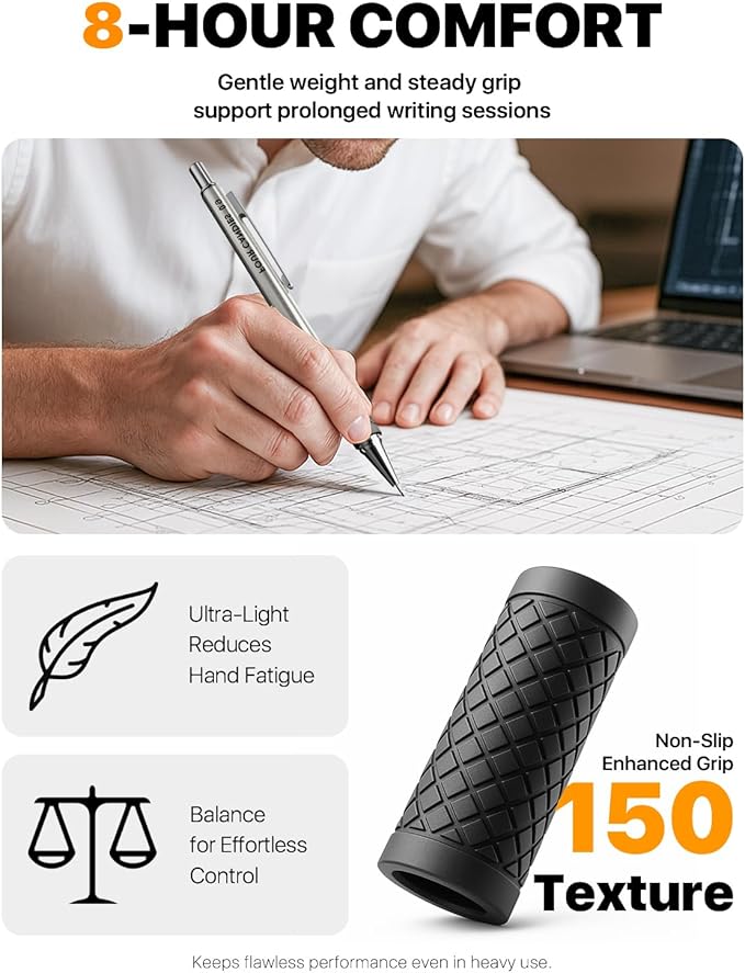 Four Candies Metal Mechanical Pencil Set - 6PCS 0.9mm Art Mechanical Pencils & 360PCS HB Lead Refills & 3PCS Erasers & 9PCS Eraser Refills, Drawing Mechanical Pencils for Writing, Sketching -With Case