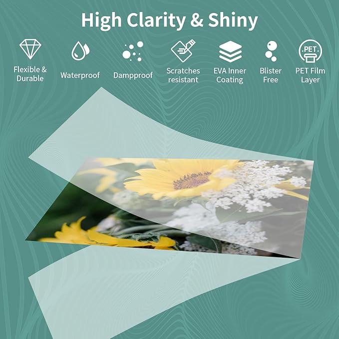 5 mil Thermal Laminating Sheets 5000 Packs, 9” x 11.5” Clear Laminating Pouches Holds 8.5 x 11 Inch Sheet, Letter Size Lamination Paper for Laminator - Rounded Corner