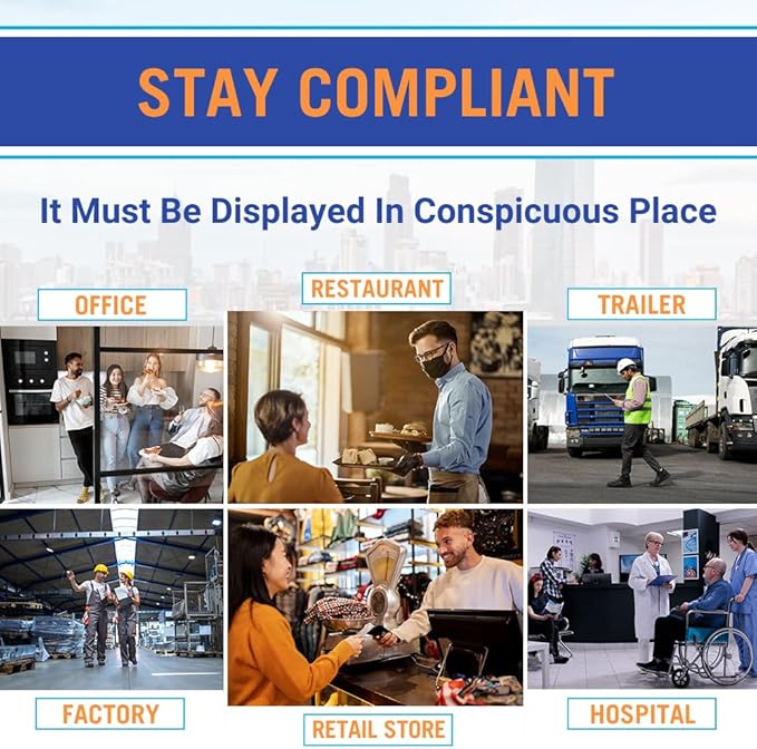 Latest Michigan Labor Law Poster 2025- State, Federal, OSHA Compliant - Workplace Required Posting for Employees - Spanish OSHA Poster - UV Laminated Waterproof - 26" x 39.5” - Spanish