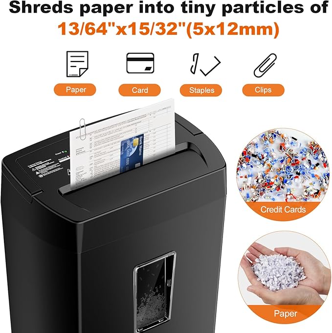 Bonsaii Paper Shredder, 10-Sheet Home Office Shredders, Micro Cut Home Use Paper Shredder with 5.5 Gallons/P-4 High Security/5 Minutes/Shred Card,Staple,Clips (C275-B)
