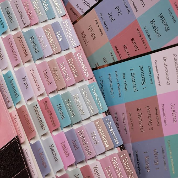 UPAFEXXI-Laminated Bible Tabs with Book Summaries(Gold Foil Embossed Lettering), Bible Tabs for Women and Men, Reposition Large Print Stickers, Easy to Read, 80Chapters Labels for Easy Navigation