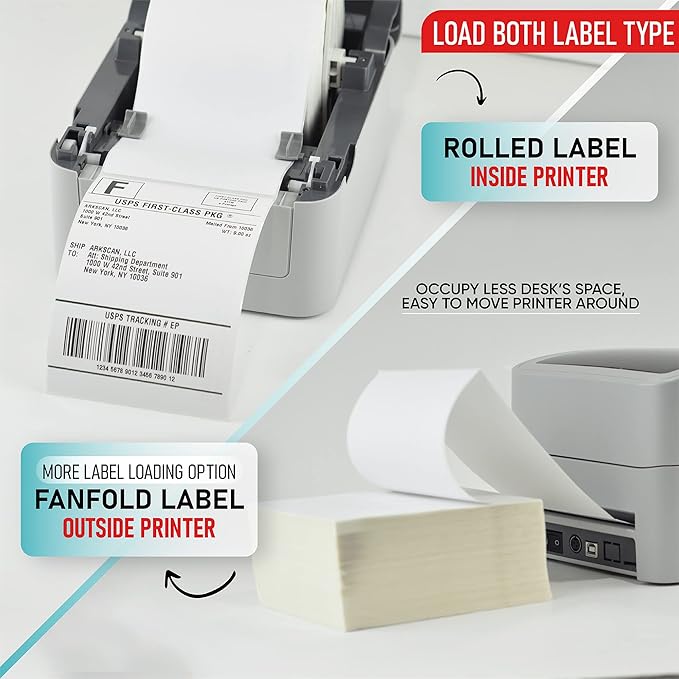 2054K Shipping Label Printer with USB & Wireless Connectivity – Compatible with iOS, Android, Windows, macOS, and ChromeOS for 4x6 Direct Thermal Labels