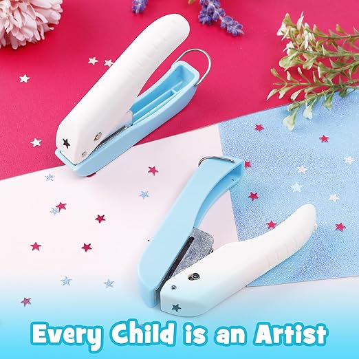 UCEC Star Hole Punch 1/4 Inch Single Puncher, Paper Punches for Crafting, Mini Hole Puncher for DIY Scrapbook Tool, Crafts, Foldable Save Storage Space Small Star Shaped Hole Punch (2 Pack)