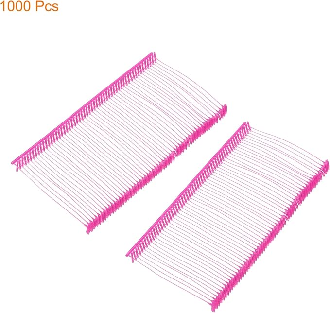 MECCANIXITY Standard Tagging Fasteners,Plastic Regular,Standard Label Gun Price Tagging Barbs for Garment Price Tag Label Tagging Barbs 50mm/2 Inch,Pack of 1000 Rose Red