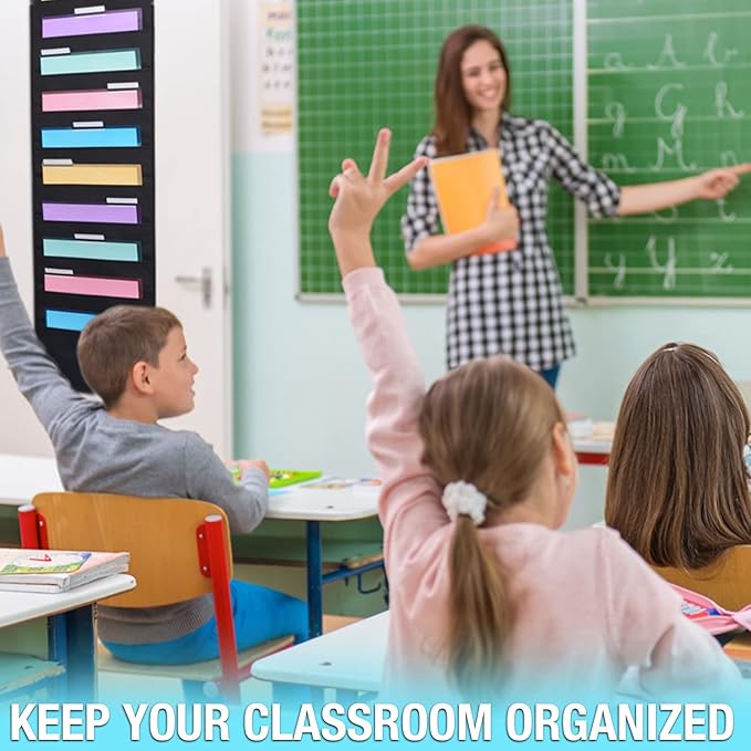 Ultimate Office WalMaster Heavy Duty, 30-Pocket Wall Chart Filing System WITH LABEL HOLDERS for Classroom and Office, Wall File Organizer PLUS 36 PocketFiles, Mounting Hardware & Door Hooks