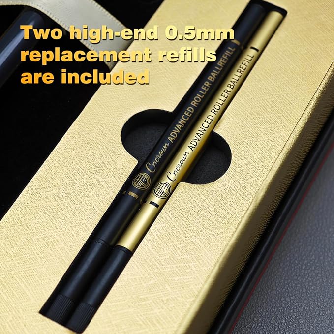 Luxury Ballpoint Pen, 24k Gold Trim, Best Rollerball Pen Gift Set for Men and Women, Perfect for Signature Executive Office, Beautiful Pen Gift Box, Writing and Drawing (Green)