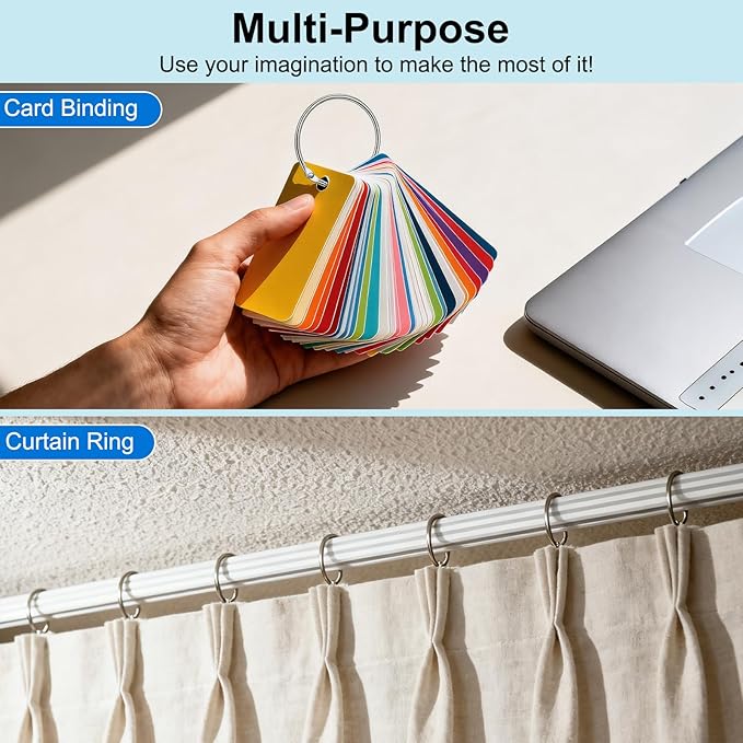 40 Pcs 2 Inch Loose Leaf Binder Book Rings, with Metal Nickel Plated for Key,and Index Cards, for School, Home, or Office, Silver