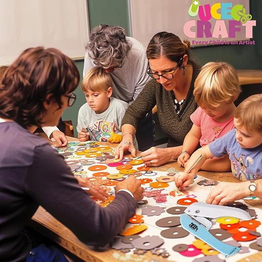 UCEC Handheld Hole Paper Punch, 1/4 Single Hole Punch One-Hole Punch, Small Hole Puncher for DIY Scrapbook Craft Paper Tags Clothing Ticket Tool (2 Pack)