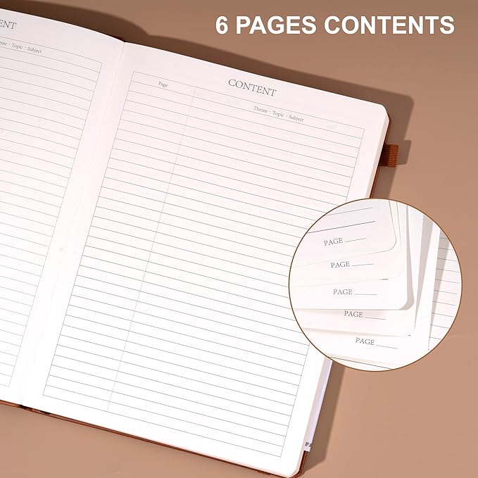 CAGIE Journal Notebook for Men Women Brown- B5 Large Journaling Notebooks Journals Leather for Writing Work Diary Hardcover Thick